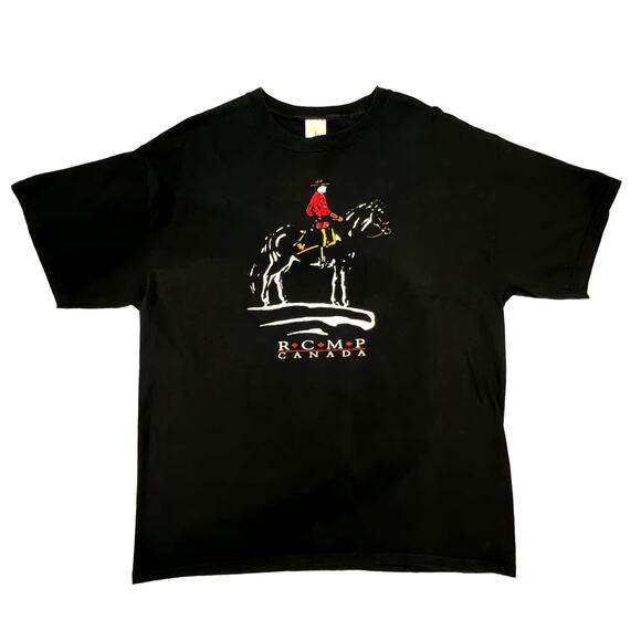 RCMP Royal Canadian Mounted Police Horse & Rider Canada Tee Shirt XL Black - Picture 3 of 10